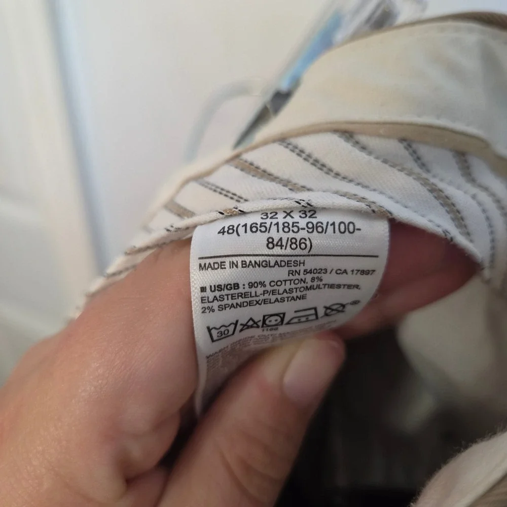 Banana Republic Aiden Slim Fit Chinos Mens 32x32 Khaki Tan Stretch Cotton Pants